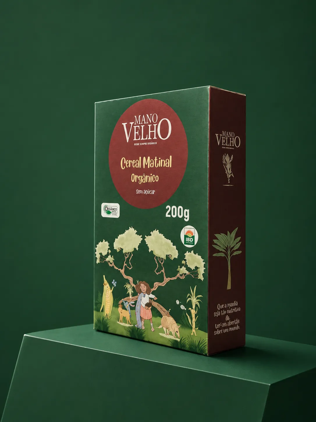 Caixa do Cereal Matinal Orgânico sem Açúcar Mano Velho