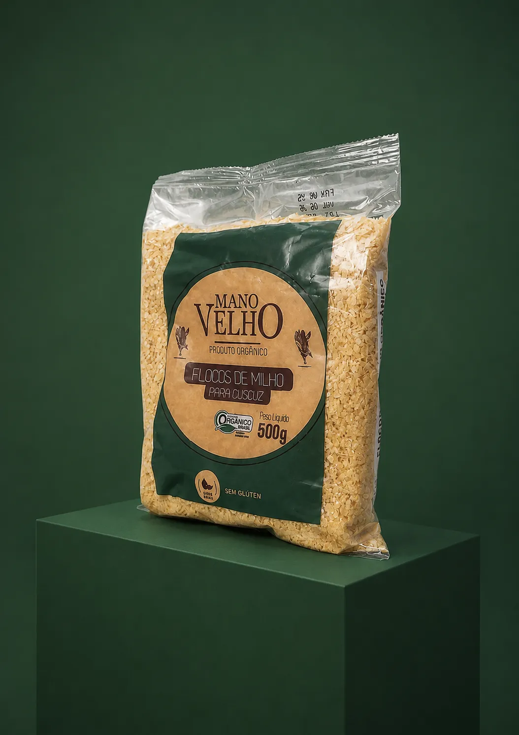 Pacote de Flocos de Milho Orgânico Mano Velho